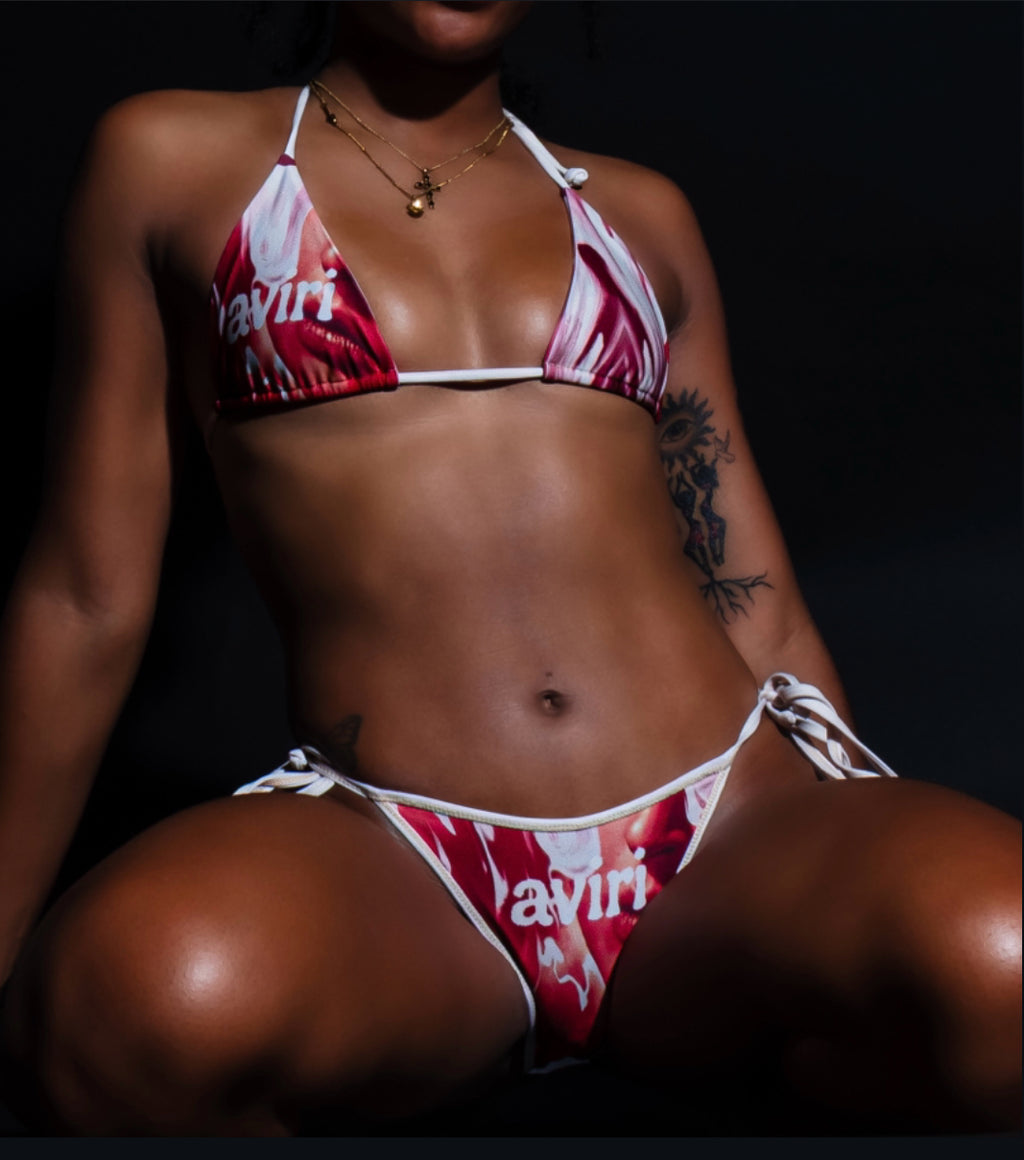 Tropique Noire Bikini Bottom (orange/white)