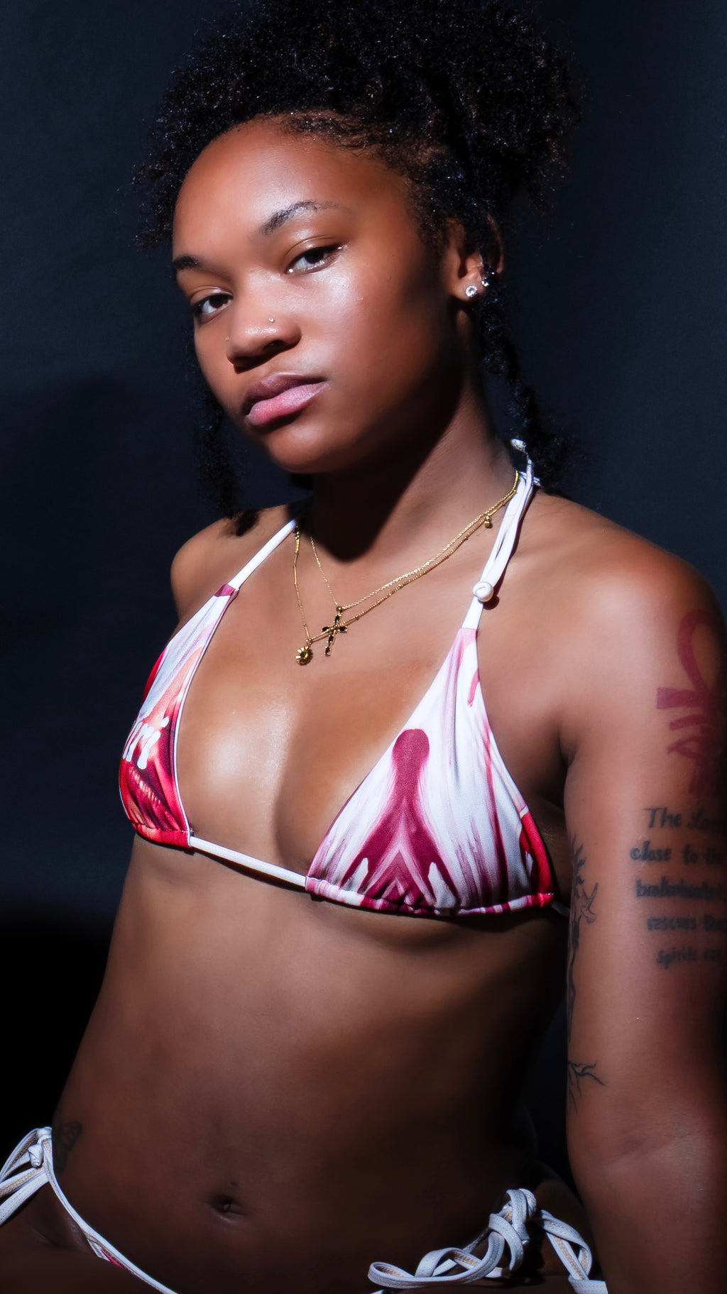 Tropique Noire Bikini Top (orange/white)